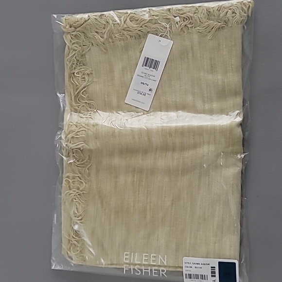 Eileen Fisher Butter Organic Cotton Slub Scarf One Size - Picture 7 of 7